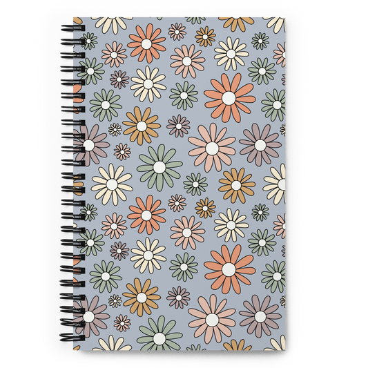 blue flowers notebook