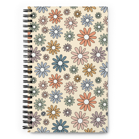 yellow flowers spiral notebook