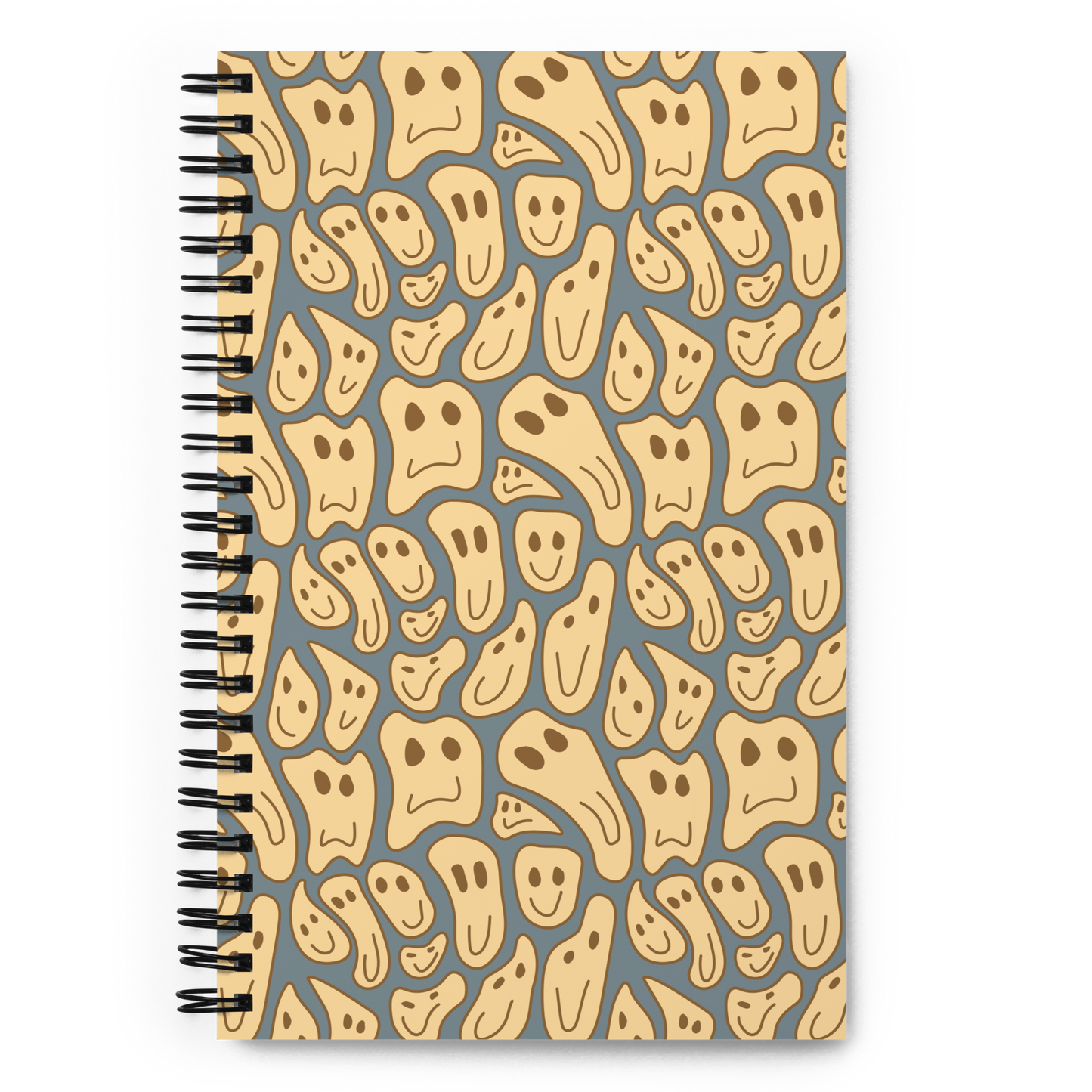 drippy smiley faces notebook