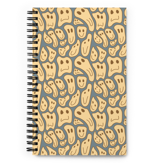 drippy smiley faces notebook